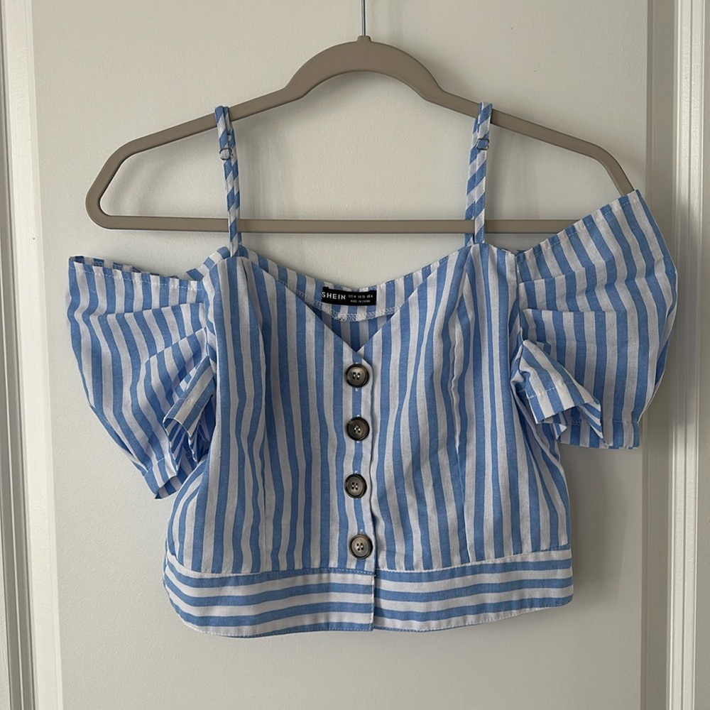Shein blue crop top